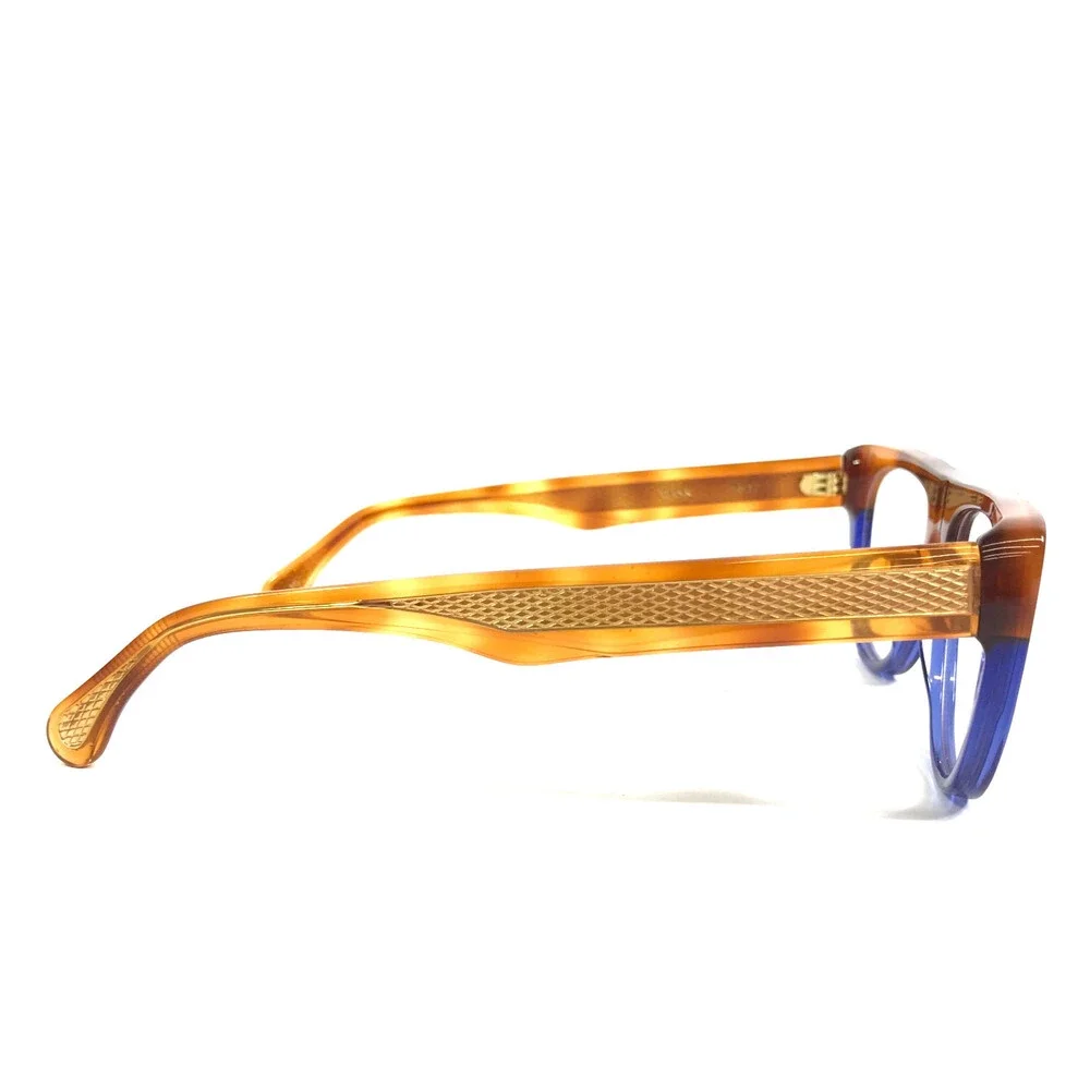 Alfred Kerbs Eyeglasses Frames MASK BLHV Blue Havana Flat Top Full Rim 56-17